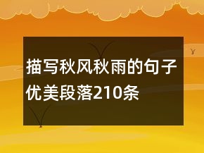 描写秋风秋雨的句子优美段落210条