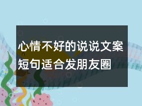 心情不好的说说文案短句适合发朋友圈伤感语录208条
