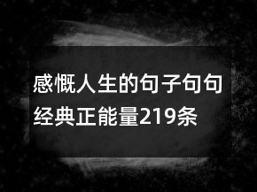 感慨人生的句子句句经典正能量!219条