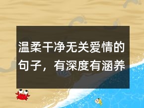 温柔干净无关爱情的句子，有深度有涵养的句子247条