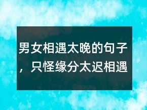 男女相遇太晚的句子，只怪缘分太迟相遇太晚224条
