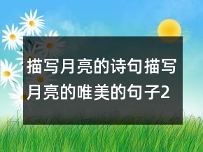 描写月亮的诗句描写月亮的唯美的句子249条