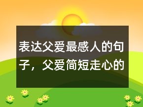表达父爱最感人的句子，父爱简短走心的句子217条