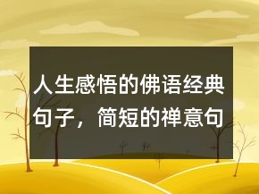 人生感悟的佛语经典句子，简短的禅意句子213条
