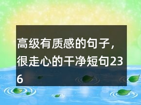高级有质感的句子，很走心的干净短句236条