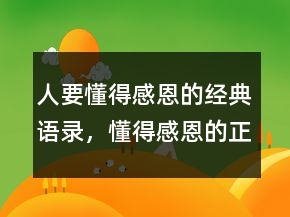 人要懂得感恩的经典语录，懂得感恩的正能量句子222条