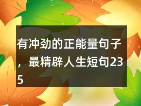 有冲劲的正能量句子，最精辟人生短句235条