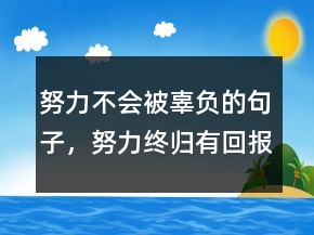 努力不会被辜负的句子，努力终归有回报的句子215条