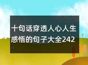十句话穿透人心人生感悟的句子大全242条
