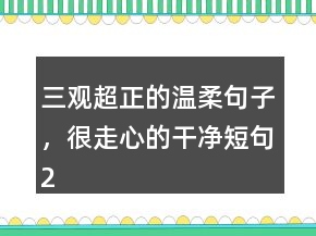 三观超正的温柔句子，很走心的干净短句234条