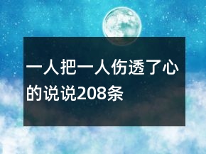 一人把一人伤透了心的说说208条