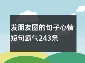 发朋友圈的句子心情短句霸气243条