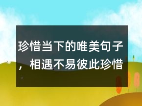 珍惜当下的唯美句子，相遇不易,彼此珍惜句子249条