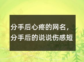 分手后心疼的网名，分手后的说说伤感短句204条