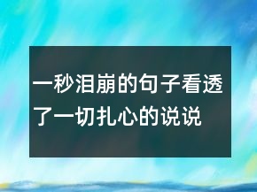 一秒泪崩的句子看透了一切,扎心的说说220条