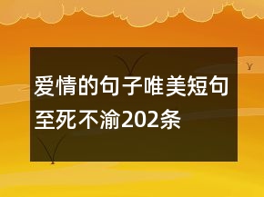 爱情的句子唯美短句,至死不渝202条