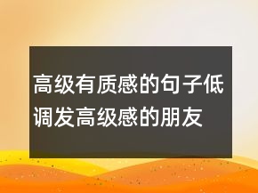 高级有质感的句子低调发高级感的朋友圈229条