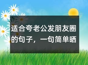 适合夸老公发朋友圈的句子，一句简单晒幸福的句子227条