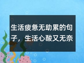 生活疲惫无助累的句子，生活心酸又无奈的句子222条