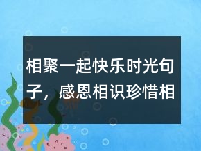 相聚一起快乐时光句子，感恩相识珍惜相遇语句243条
