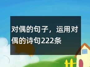 对偶的句子，运用对偶的诗句222条