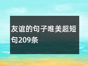 友谊的句子唯美超短句209条