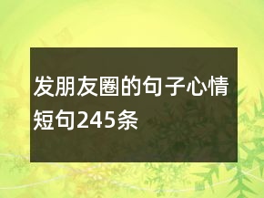发朋友圈的句子心情短句245条