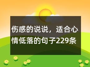 伤感的说说，适合心情低落的句子229条