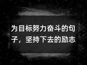 为目标努力奋斗的句子，坚持下去的励志句子210条