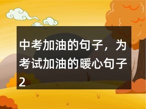 中考加油的句子，为考试加油的暖心句子216条