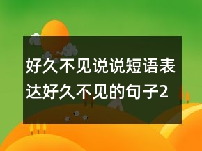 好久不见说说短语表达好久不见的句子210条
