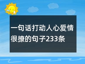 一句话打动人心爱情很撩的句子233条