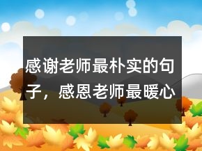 感谢老师最朴实的句子，感恩老师最暖心一段话212条