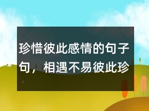 珍惜彼此感情的句子句，相遇不易,彼此珍惜句子232条