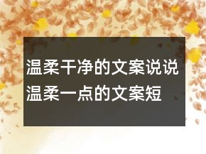 温柔干净的文案说说温柔一点的文案短句227条