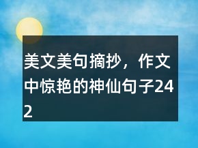 美文美句摘抄，作文中惊艳的神仙句子242条