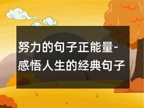 努力的句子正能量-感悟人生的经典句子228条