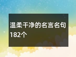 温柔干净的名言名句182个