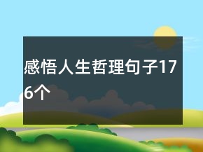感悟人生哲理句子176个