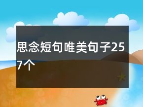 思念短句唯美句子257个