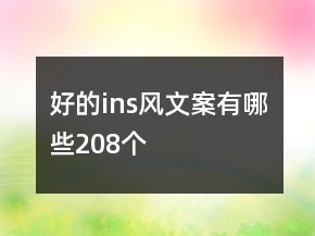 好的ins风文案有哪些208个