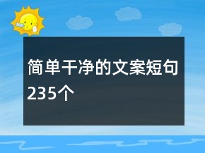 简单干净的文案短句235个