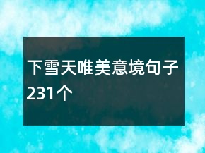 下雪天唯美意境句子231个