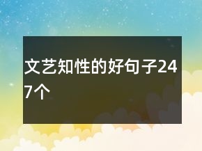 文艺知性的好句子247个