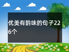 优美有韵味的句子226个