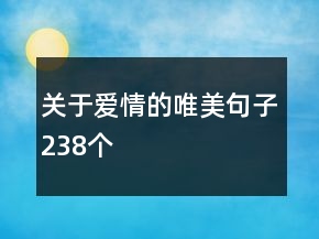 关于爱情的唯美句子238个