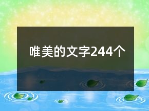 唯美的文字244个