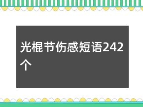光棍节伤感短语242个