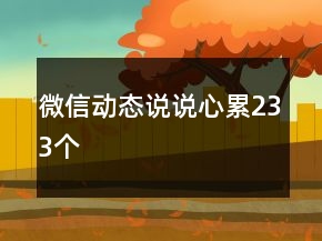 微信动态说说心累233个