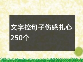 文字控句子伤感扎心250个